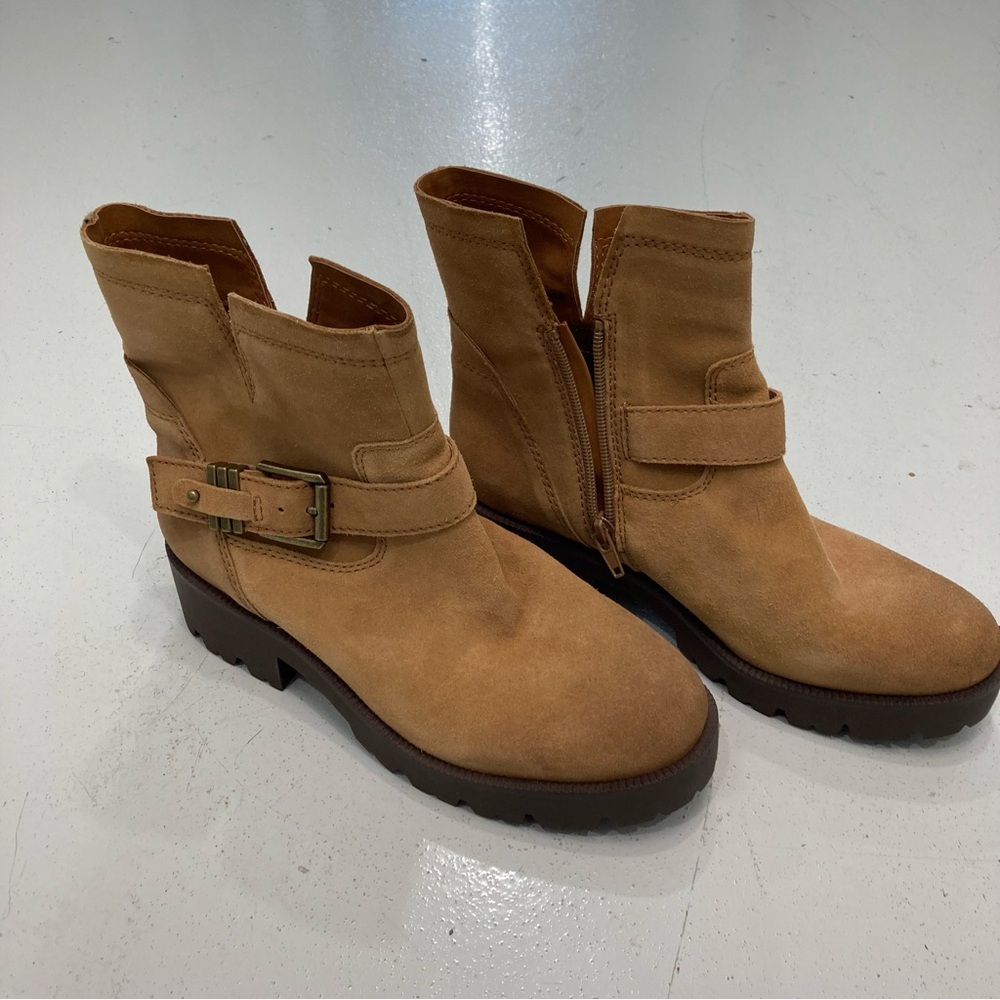 Zodiac Camel Ankle Booties with Buckle